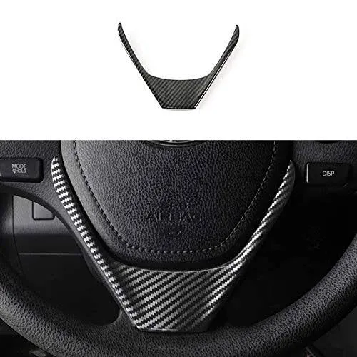 Carbon Fiber Steel Steering Wheel Panel Cover Trim For Toyot*a Corolla 2014-2018