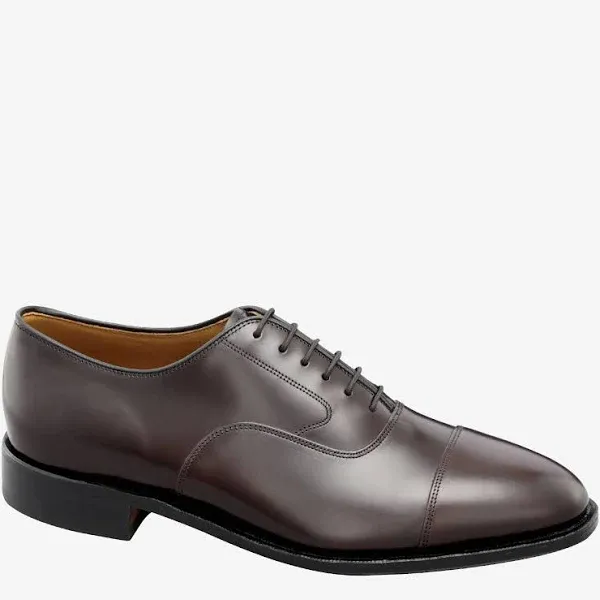 NEW Men&#039;s Johnston &amp; Murphy Melton Cap Toe Oxford Shoes Black Calfskin 13 W