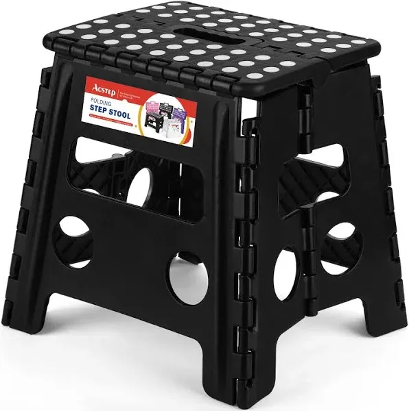 13-Inch Folding Step Stool - Non-Slip, Supports 300 lbs, Lightweight &amp; Portable