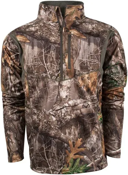 King&#039;s Camo Men&#039;s Hunter 1/4 Zip Large Realtree Edge