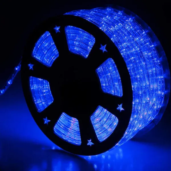 Buyagn 100Ft Blue LED Rope Lights