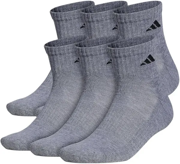 adidas Men's Athletic Cushioned 6-Pack Quarter Socks