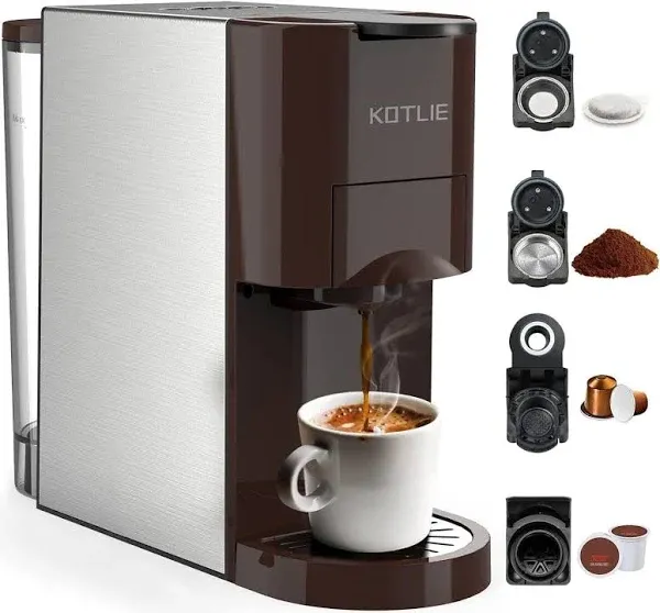 KOTLIE 19Bar Espresso Machine, 4in1 Single Serve Coffee Maker for Nespresso... 