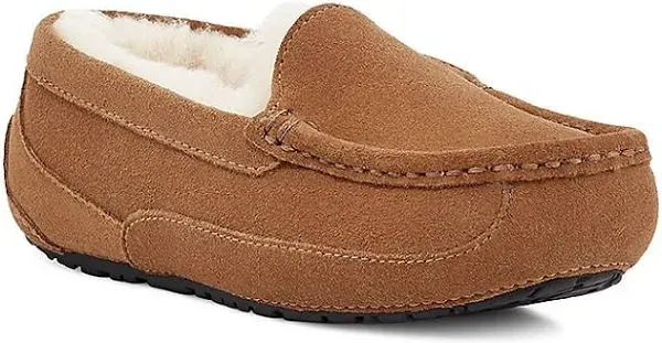 NEW KIDS SIZE 4 CHESTNUT UGG ASCOT SUEDE WOOL LINED SLIPPERS 1120886K