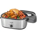 26 Quart Electric Roaster Oven with Visible &amp; Self-Basting Lid, Large Turkey ...