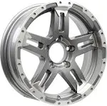 Ecustomrim 2-Pack Aluminum Trailer Wheels 15x5 15 x 5 5 Lug 4.5 Center Turismo Gun Metal Rim