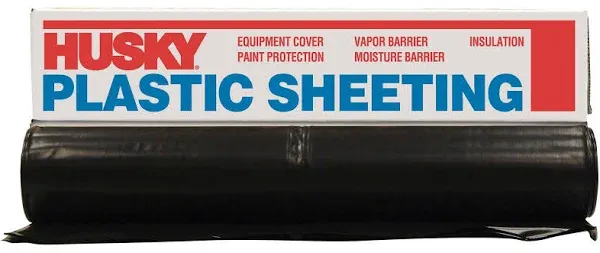 Husky 6 ml Polyethylene Black Plastic Sheeting 8' x 100'