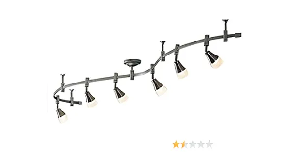 Allen + Roth 99.6-in 6-Light Brushed Nickel dimmable Integrated Modern/Contemporary Flexible Track Lighting Kit with Round Steel/Brushed Pivoting Heads