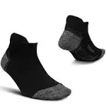 Feetures - Plantar Fasciitis Relief Sock Light Cushion No Show Tab BLACK Large