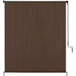 Vicllax Outdoor Roller Shade, Patio Cordless Blinds Roll Up Shade (7' W x 8' L), Mocha