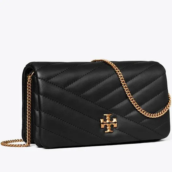 Tory Burch Kira Chevron Chain Wallet - Black