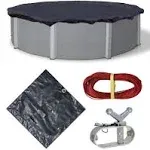 8-Year Protection Round Pool Winter Cover - 18-ft Navy Blue with Cable System