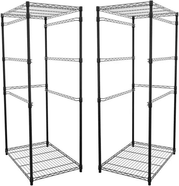 SafeRacks 2 Pack 5-Tier Steel Tote Rack - Maximize Space, Declutter, Organization, NSF Certified, Bin Storage for Garage, Pantry, Kitchen, Workspace, 5 Shelves, 31″ x 23″ x 68″, Black