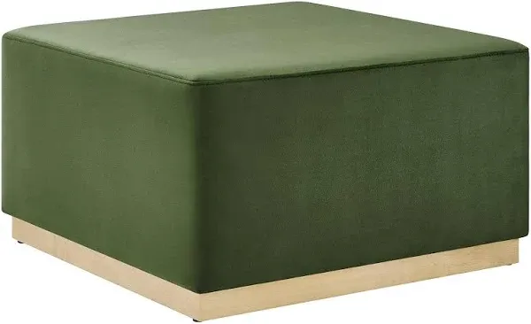 MODWAY EEI-6640 TILDEN 16 1/2 INCH SQUARE PERFORMANCE VELVET UPHOLSTERED OTTOMAN