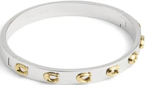 Coach Signature C Hinged Bangle Bracelet - Gold