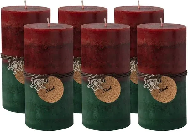 Royal Imports 3" x 6" Pillar Candles for Christmas Holiday Décor