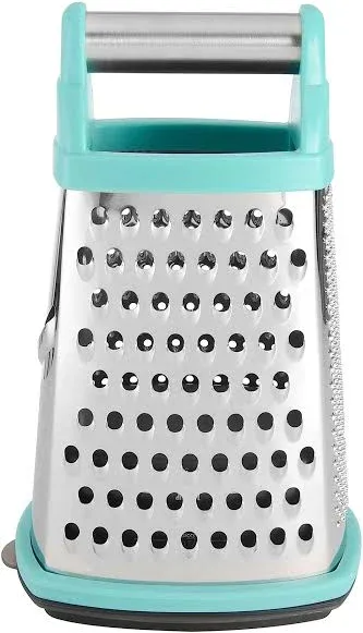 NWT KitchenAid Box Grater with Covered Container (KN300OSAQA) - Aqua Sky