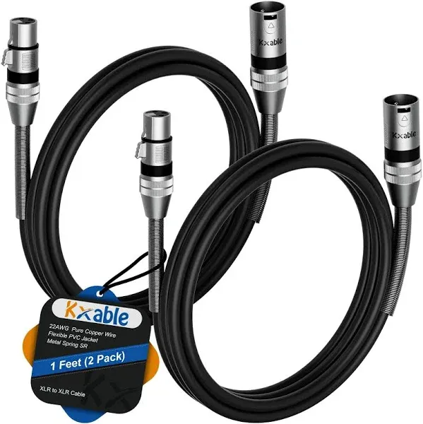 XLR to XLR Microphone Cable (15 Feet, 6 Pack) XLR Male to Female Mic Cable 3-...