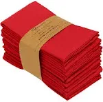 Ruvanti Cloth Napkins 12 Pack 18x18 inch Dinner Table Napkins, Soft, Comfortable Cotton Enrich, Red Napkins, Washable & Reusable Linen Napkins for CH