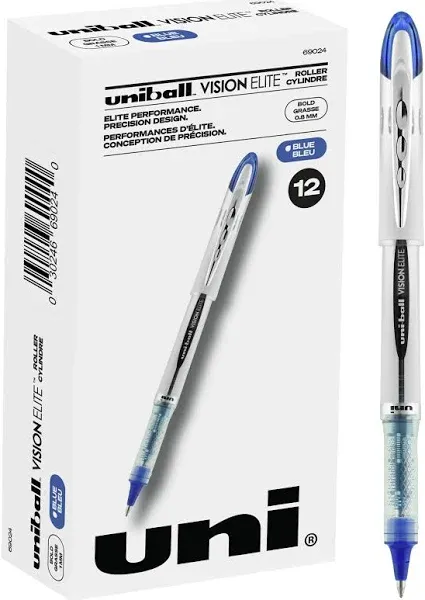 Vision Elite Roller Ball Pen, Stick, Bold 0.8 mm, Purple Ink, White-Purple Barrel