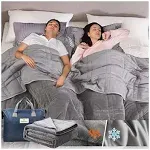 OMYSTYLE Double-Sided Weighted Blanket King Size 30lbs Grey