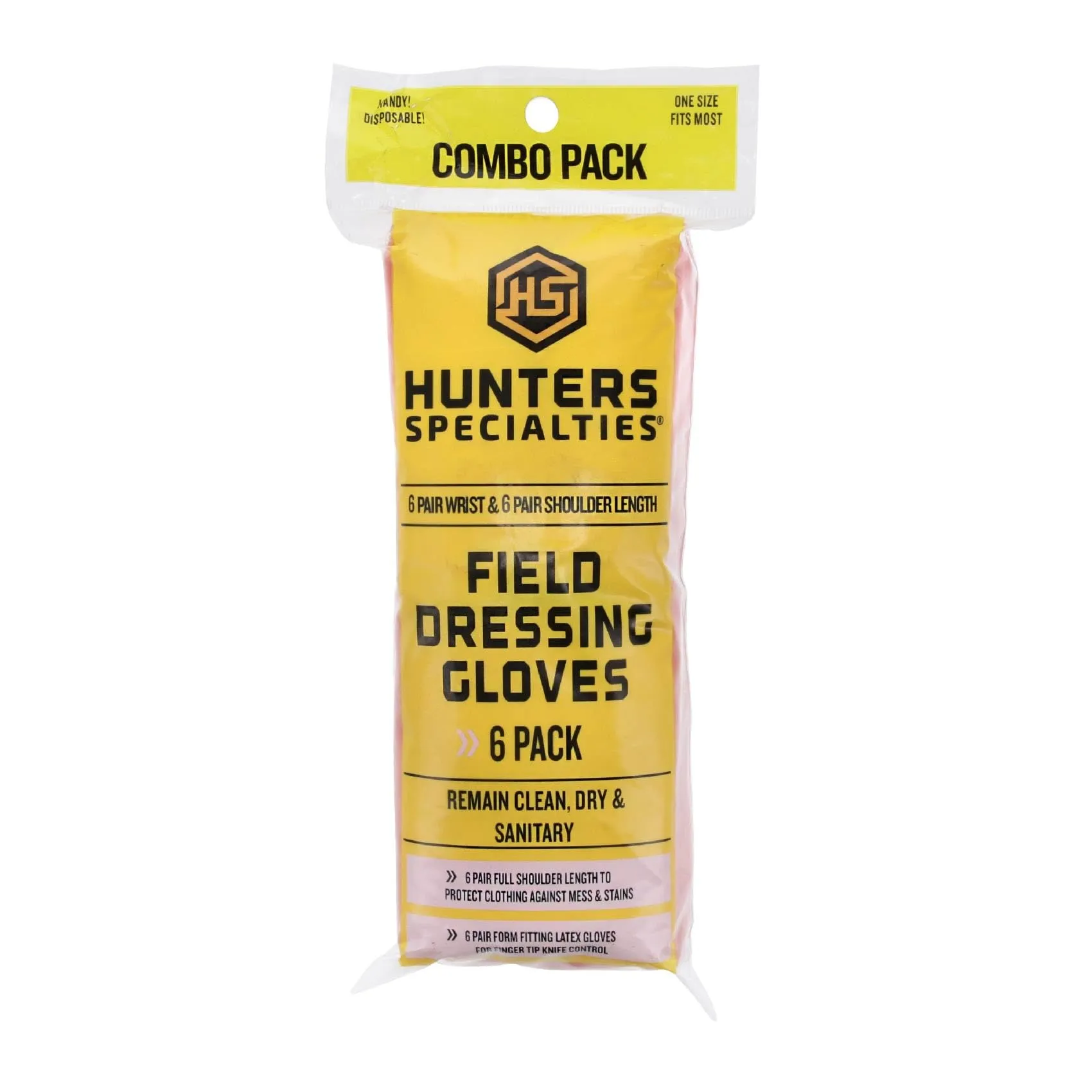 Hunters Specialties Field Dressing Gloves Combo Pack 6 Pairs Short Latex Gloves 