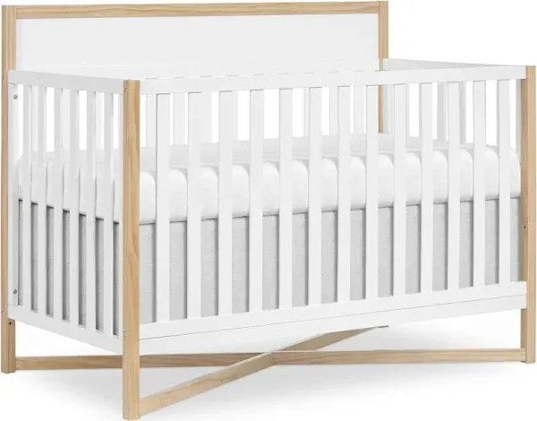 Dream On Me Owen 5-in-1 Convertible Crib, Vintage White Oak