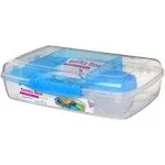 Sistema BENTO To Go Lunch Box w Yogurt/ Dressing Container &amp; Split Tray 2L PINK