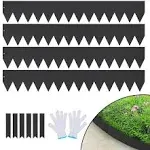 VEVOR Steel Landscape Edging, 4-Pack Steel Garden Edging Borders, 40" L x 6" H Strips, Hammer-in Edging Border with 6 Clips, Bendable Metal