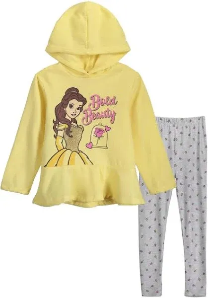 Disney Girls Princess Fleece Hoodie and Leggings Outfit Set