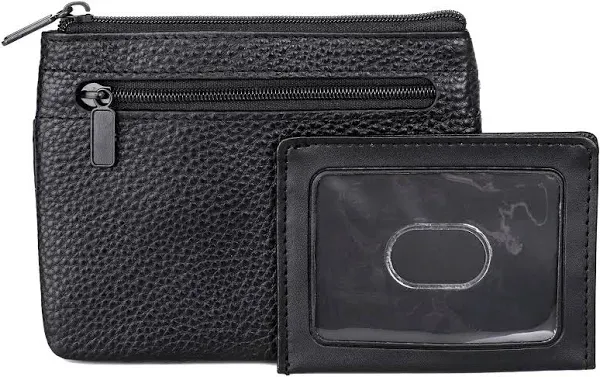 Julia Buxton Solid Pebble Vegan Leather LG ID Coin Case