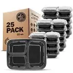 Freshware Meal Prep Containers [21 Pack] 3 Compartment with Lids, Food Storage Containers