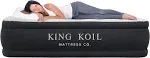 King Koil Luxury Pillow Top Plush Air Mattress with Built-in High-Speed Pump Home