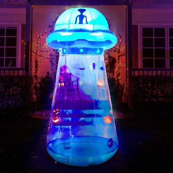 Joiedomi 4 FT Tall Halloween Inflatable UFO Outside Decoration