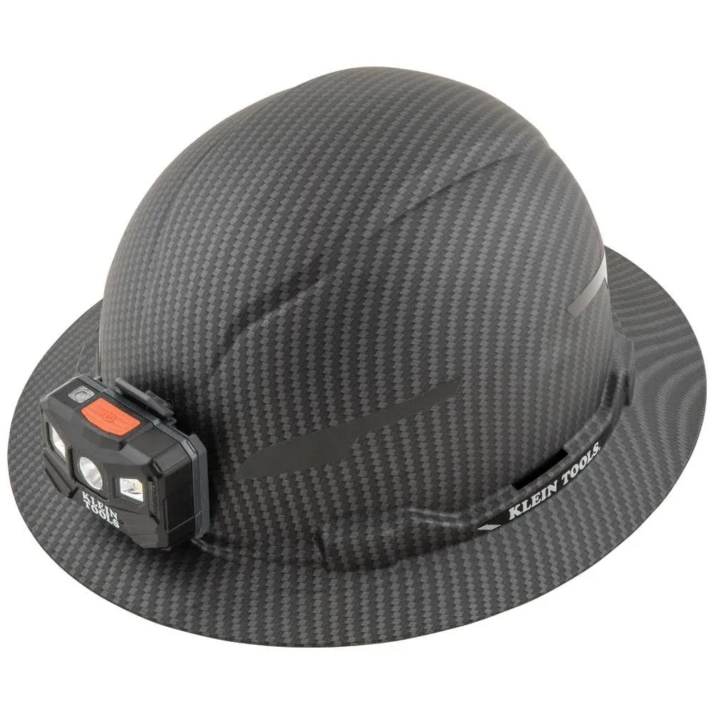 Klein Tools - 60346 - Hard Hat, Premium KARBN Pattern, Non-Vented Full Brim, Class E, Lamp