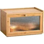 Bamboo Bread Box for Kitchen Counter-Large Capacity Bread Storage Container Farm