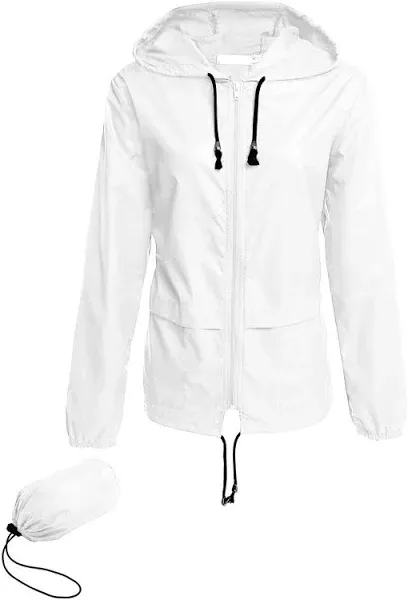 Women&#039;s Lightweight Waterproof Packable Hooded Raincoat Outdoor Windbreaker