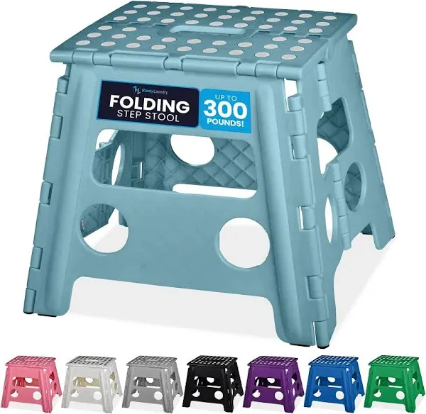 Folding Lightweight Step Stool is Sturdy Enough to Support Adults and Safe En...