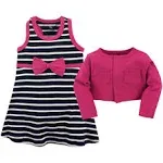 Hudson Baby Cotton Dress and Cardigan Set