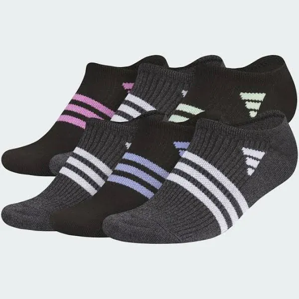 Women's Adidas Superlite 3.0 6-Pack No Show Socks, Size: 5-10, Black