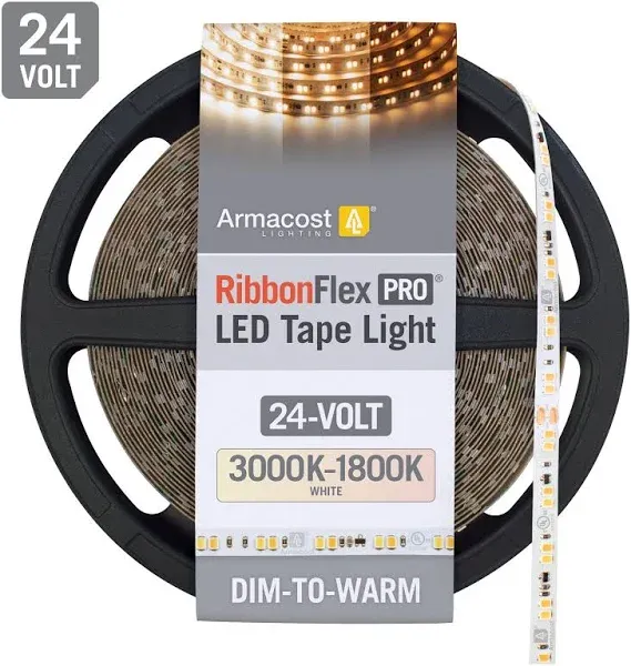 Armacost Lighting Strip Tape Light 32&#039; L 24V Dim-to-Warm LED Cuttable White B3