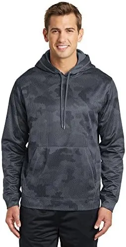 Sport-Tek Men's ST240 Sport-Wick CamoHex Fleece Hooded Pullover