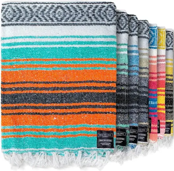 Handwoven Mexican Blanket, Perfect as Serape, Outdoor, Picnic, Camping Blanke...