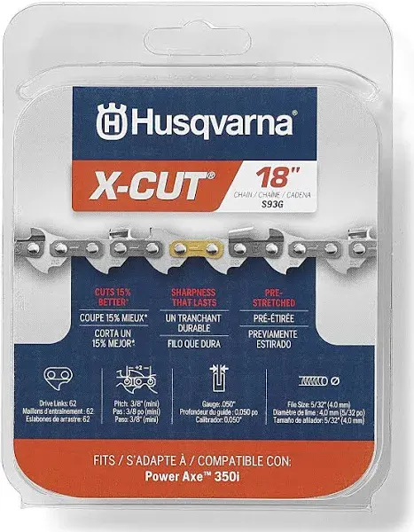 Genuine Husqvarna 597469552 14&#034; S93G 3/8&#034; MINI .050 52 CS X-Cut Saw Chain Loop