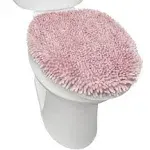 Plush Chenille Shag Machine Washable Ultra Soft Standard Toilet Lid Cover 18.5&#034;X