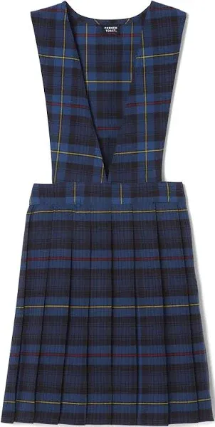 French Toast Girls' Plaid V-Neck Pleated Jumper