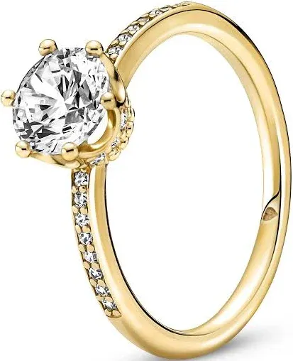 Pandora Clear Sparkling Crown Solitaire Ring