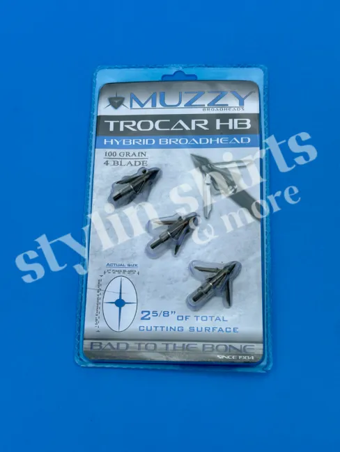 1 package MUZZY HB Archery Mechanical 4 blade 100 Grain 3 Broadhead