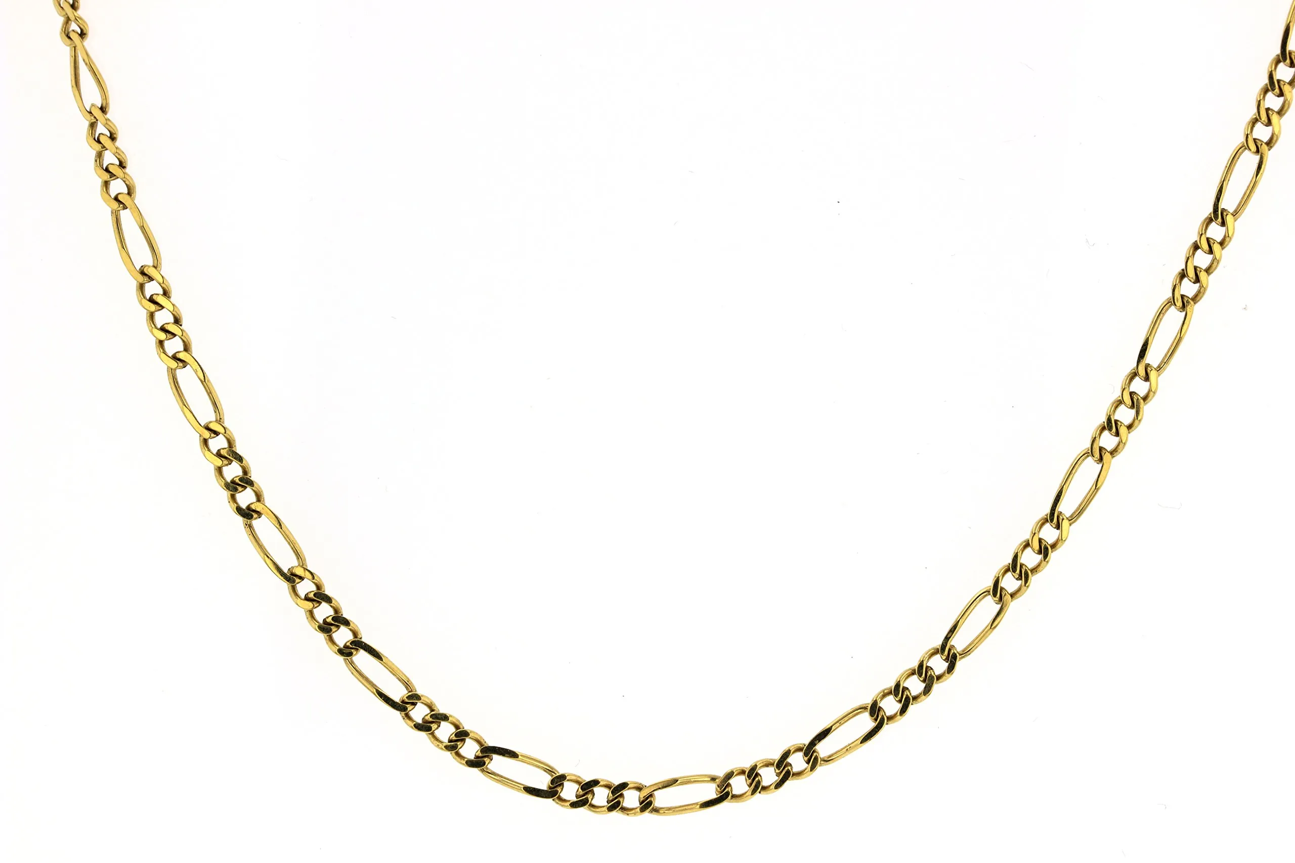 14K Yellow Gold Solid Figaro Chain