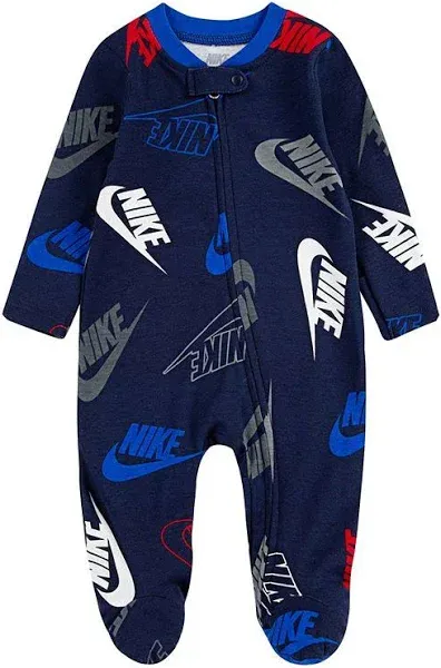 Baby Nike Logo Zip Footed Sleep & Play One Piece Pajamas Boy's